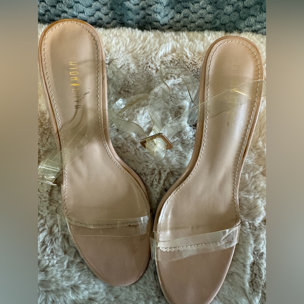 Fashion Nova “The Glass Slipper” Transparent Slingback Heel with Strap